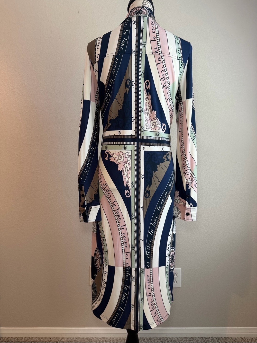 Tory Burch Crista Constellation Scarf Print Shirt Dress | Small - Picture 3 of 8